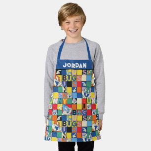 BUGS BUNNY™ Schachbrett mit farbenfrohen Namen und Schürze