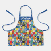 BUGS BUNNY™ Schachbrett mit farbenfrohen Namen und Schürze (Vorderseite)