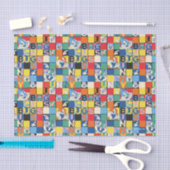 BUGS BUNNY™ Schachbrett mit farbenfrohen Namen und Seidenpapier (Handwerk)