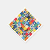 BUGS BUNNY™ Schachbrett mit farbenfrohen Namen und Serviette (Ecke)