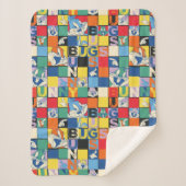 BUGS BUNNY™ Schachbrett mit farbenfrohen Namen und Sherpadecke (Vorderseite)