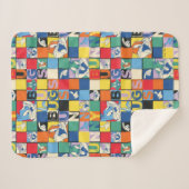 BUGS BUNNY™ Schachbrett mit farbenfrohen Namen und Sherpadecke (Vorderseite (Horizontal))