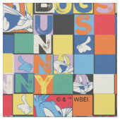 BUGS BUNNY™ Schachbrett mit farbenfrohen Namen und Stoff (Nahaufnahme)