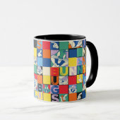 BUGS BUNNY™ Schachbrett mit farbenfrohen Namen und Tasse (VorderseiteRechts)