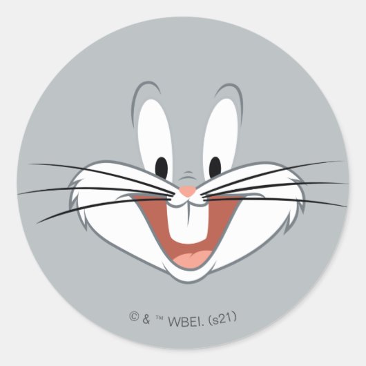 BUGS BUNNY™ Smile Runder Aufkleber (Vorderseite)