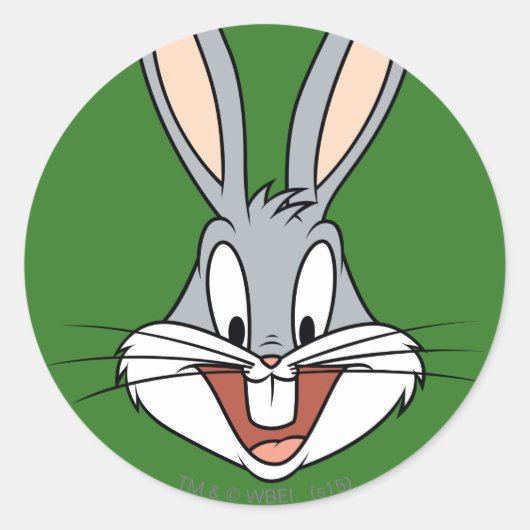BUGS BUNNY™ Smiling Face Runder Aufkleber (Vorderseite)