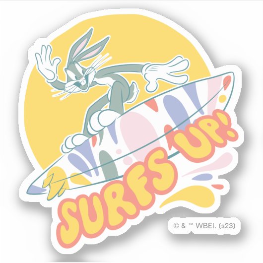 BUGS BUNNY™ - Surfs Up! Aufkleber (Vorderseite)