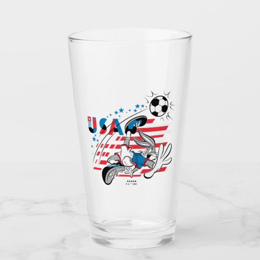 BUGS BUNNY™ Team USA Fußball Grafik Glas (Vorderseite)