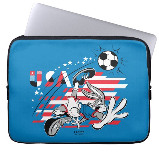 BUGS BUNNY™ Team USA Fußball Grafik Laptopschutzhülle (Vorderseite)