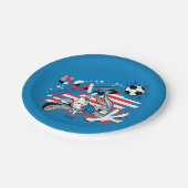 BUGS BUNNY™ Team USA Fußball Grafik Pappteller (Schrägansicht)