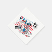 BUGS BUNNY™ Team USA Fußball Grafik Serviette (Ecke)