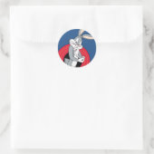 BUGS BUNNY™ Through LOONEY TUNES™ Rings Runder Aufkleber (Tasche)
