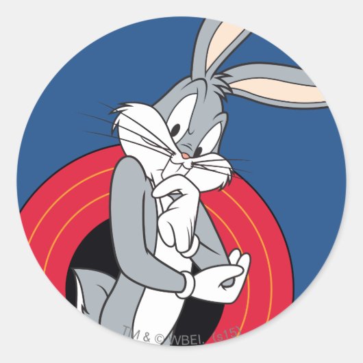 BUGS BUNNY™ Through LOONEY TUNES™ Rings Runder Aufkleber (Vorderseite)