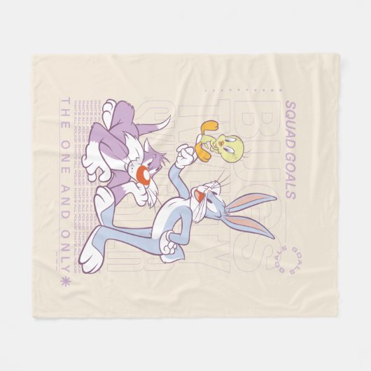 BUGS BUNNY™, TWEETY™, SYLVESTER™ Squad Goals Fleecedecke (Vorderseite (Horizontal))