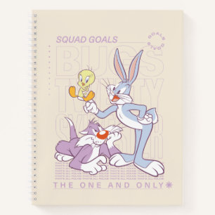 BUGS BUNNY™, TWEETY™, SYLVESTER™ Squad Goals Notizblock