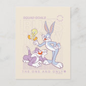 BUGS BUNNY™, TWEETY™, SYLVESTER™ Squad Goals Postkarte (Vorderseite)