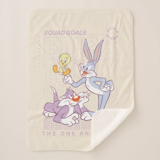 BUGS BUNNY™, TWEETY™, SYLVESTER™ Squad Goals Sherpadecke (Vorderseite)
