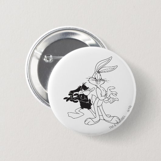 BUGS BUNNY™ und DAFFY DUCK™ Button (Vorne & Hinten)