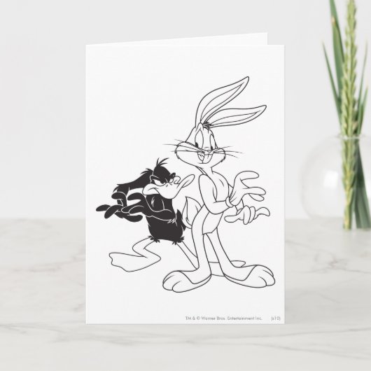 BUGS BUNNY™ UND DAFFY DUCK™ KARTE (Vorderseite)