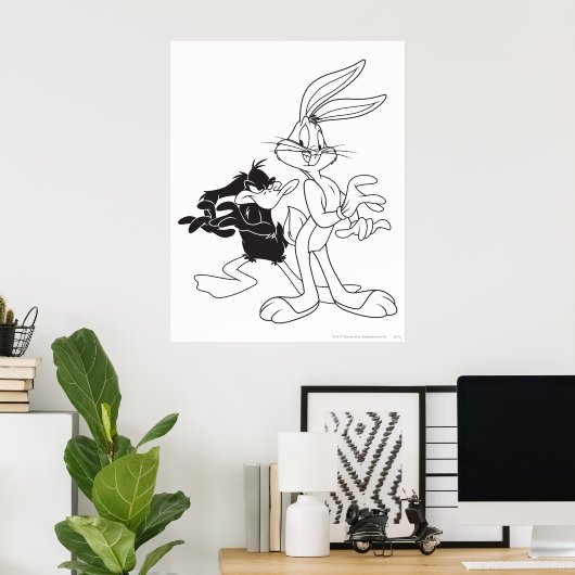 BUGS BUNNY™ und DAFFY DUCK™ Poster (Heimbüro)
