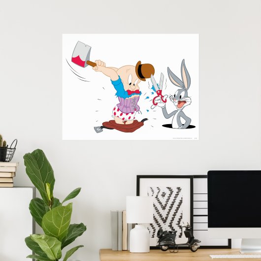 BUGS BUNNY™ und ELMER FUDD™ Poster (Heimbüro)