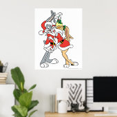 BUGS BUNNY™ und Lola Mistletoe Kiss Poster (Heimbüro)