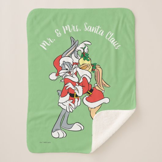 BUGS BUNNY™ und Lola Mistletoe Kiss Sherpadecke (Vorderseite)