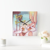 BUGS BUNNY™ Vacation Foto Quadratische Wanduhr (Zuhause)