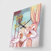 BUGS BUNNY™ Vacation Foto Quadratische Wanduhr (Winkel)