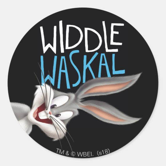 BUGS BUNNY™ - Waskal-Widdle Runder Aufkleber (Vorderseite)