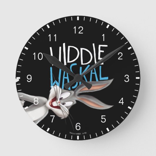 BUGS BUNNY™- Widdle Waskal Runde Wanduhr (Vorderseite)