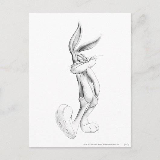 BUGS BUNNY™ Zeichnend Postkarte (Vorderseite)