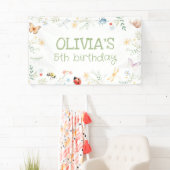 Bugs Girl Birthday Backdrop Insekt Party Banner (Insitu)