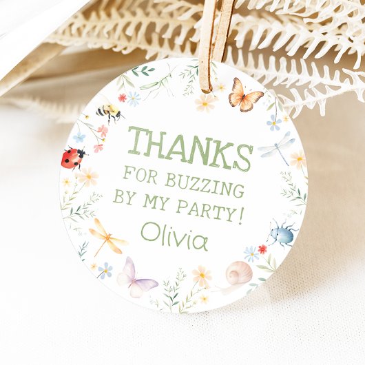 Bugs Girl Birthday Insect Party Circle Geschenkanhänger