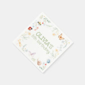 Bugs Girl Birthday Insect Party Napkins Serviette (Ecke)