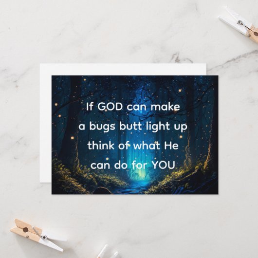 Bugs Hintern Light Up Firefly Blitze Bug Funny Karte (Vorderseite/Rückseite Beispiel)