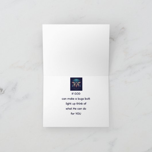 Bugs Hintern Light Up Firefly Blitze Bug Funny Karte (Innenseite)