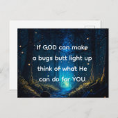 Bugs Hintern Light Up Firefly Blitze Bug Funny Postkarte (Vorne/Hinten)