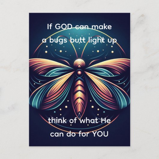 Bugs Hintern Light Up Firefly Blitze Bug Funny Postkarte (Vorderseite)
