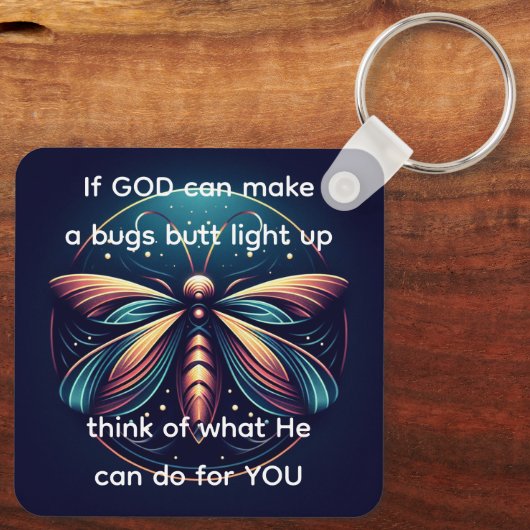 Bugs Hintern Light Up Firefly Blitze Bug Funny Schlüsselanhänger (Rückseite)