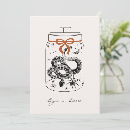 Bugs & Hisses Halloween Grußkarte Einladung (Stehend Vorderseite)