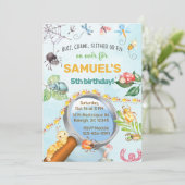 Bugs, Insekten Junge Geburtstagseinladung, Krabbel Einladung (Stehend Vorderseite)