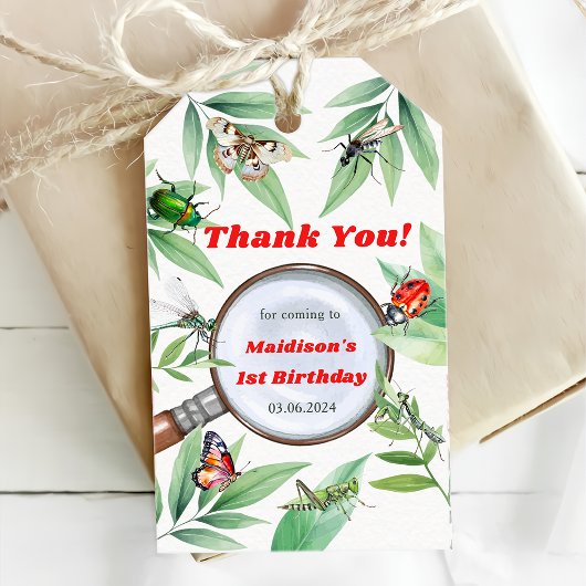 Bugs & Insekten Vintag Geburtstagsparty Geschenkanhänger