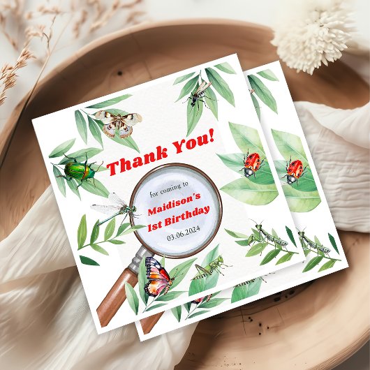 Bugs & Insekten Vintag Geburtstagsparty Serviette