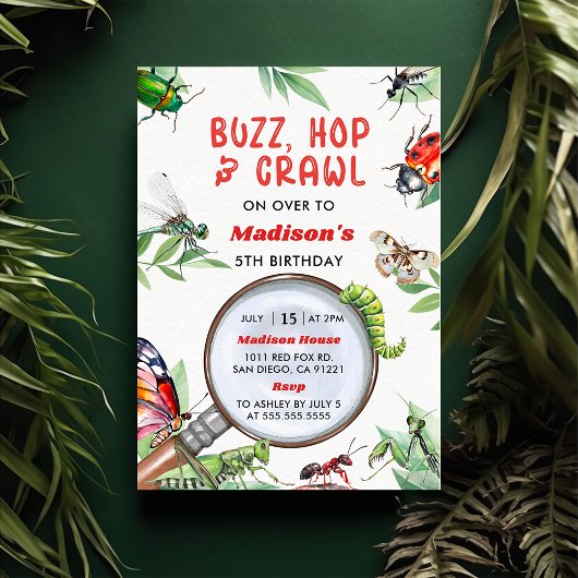 Bugs & Insekten Vintager Junge Geburtstagsparty Einladung