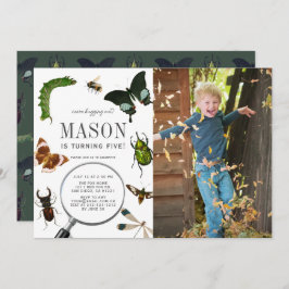 Bugs & Insekten Vintages Junge Foto Geburtstag Einladung