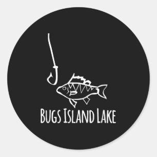 Bugs Island See Virginia Fischen Fischhaken Cute F Runder Aufkleber