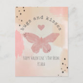 Bugs & Kisses Butterfly Classroom Valentine Foto Postkarte (Vorderseite)