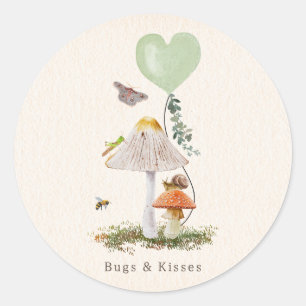 Bugs & Kisses Snail Pilz Valentine Runder Aufkleber
