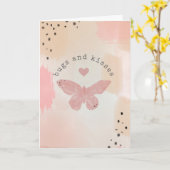Bugs & Kisses Valentine Butterfly Karte (Gelbe Blume)